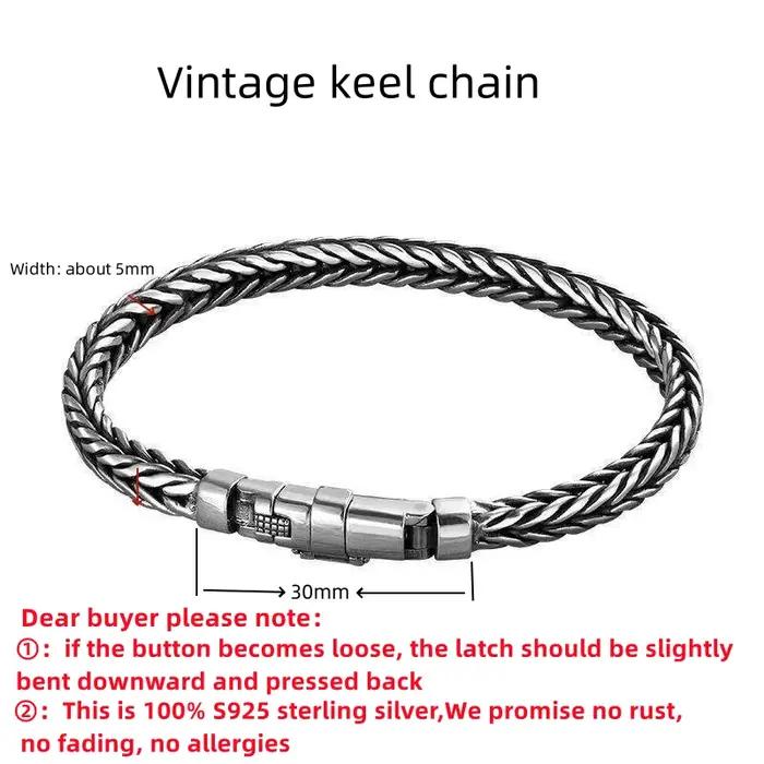 Bracelets en argent pur S925 pour hommes et femmes
