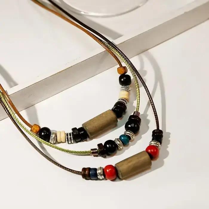 Collier en corde de cuir pour hommes