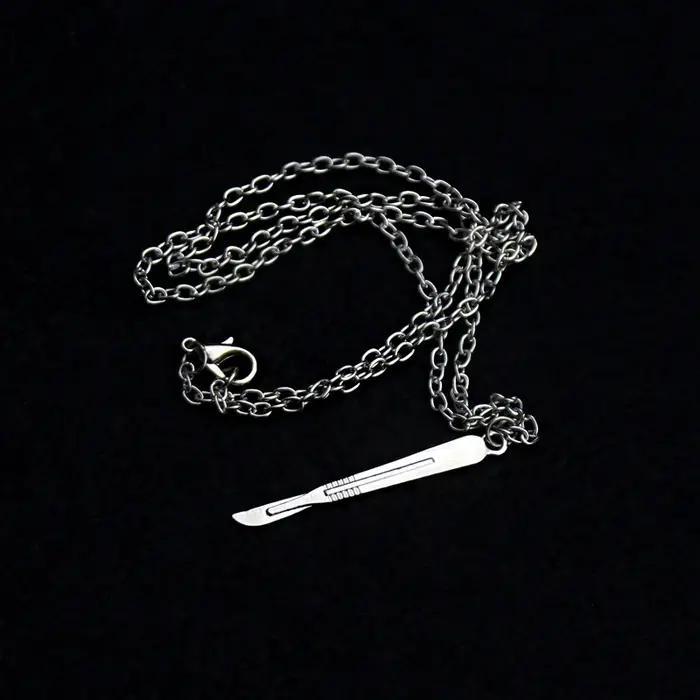 Collier pendentif scalpel en argent, lien simple, accessoires de bijoux médicaux, cadeau classique d