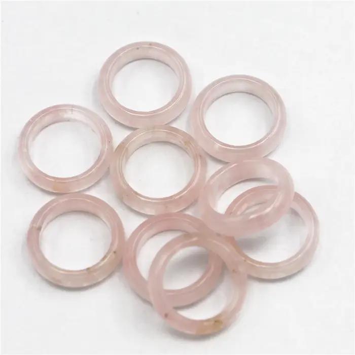 Bague en quartz rose naturelle pour hommes et femmes, bijou de mode avec pierres semi-précieuses pour occasions spéciales et tous les jours