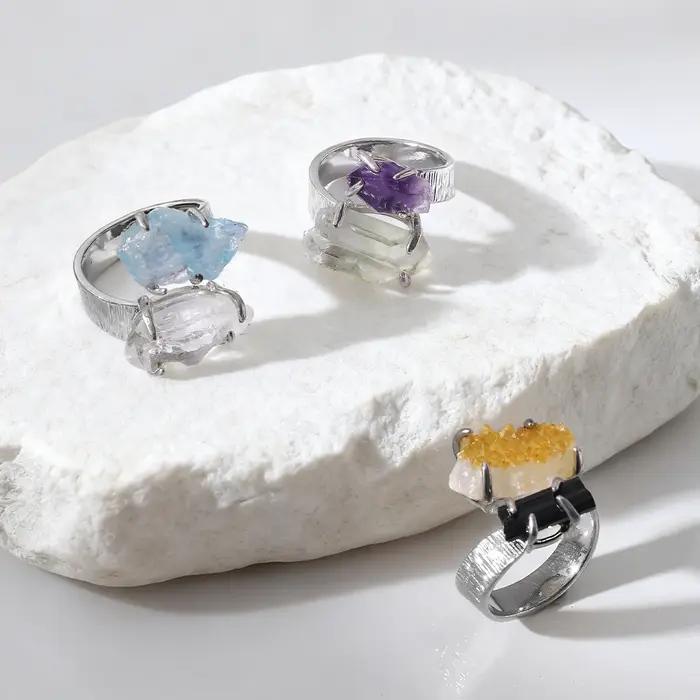 Nouvelle Bague en Pierre Précieuse pour Homme et Femme