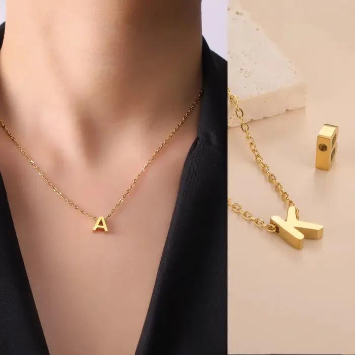 Collier avec nom initial A-Z 26 lettres