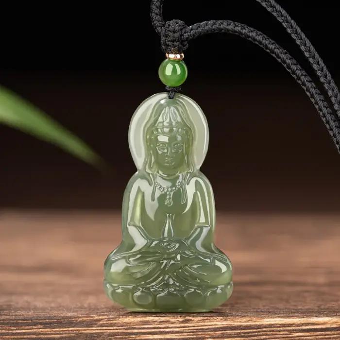 Guanyin-Pendentif tête de bodhisattva, collier diversifié