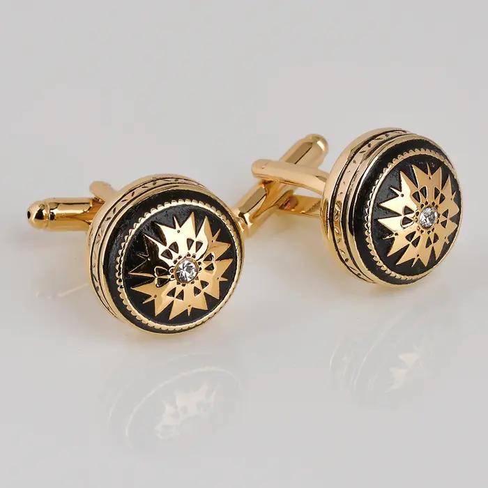 Boutons de manchette élégants pour hommes classiques et tendance en cuivre et rouge pour banquets, mariages et journées décontractées