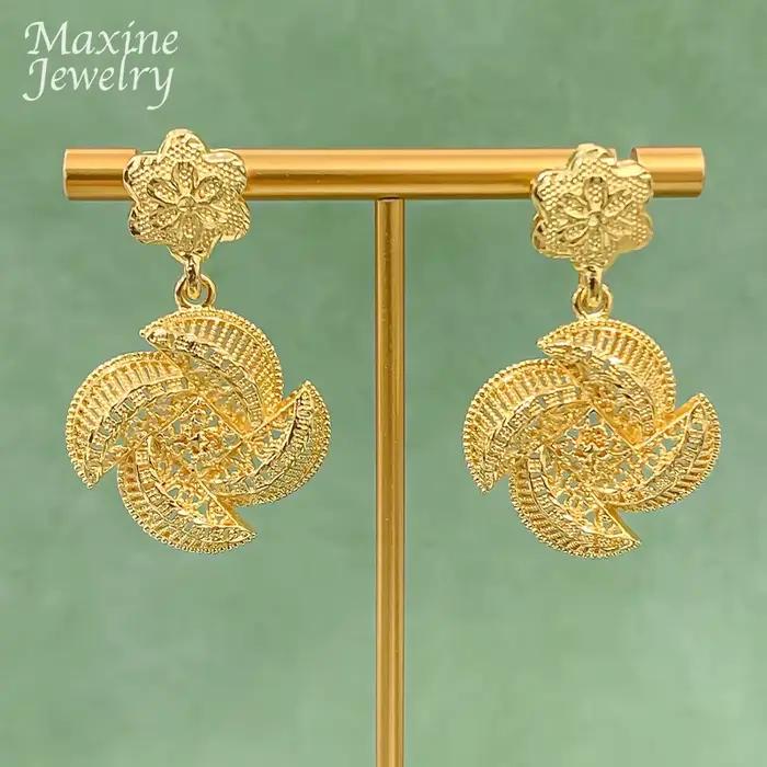 Ensemble de bijoux plaqué or 18 carats de Dubaï au design original et unique pour femmes