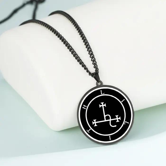 Collier pendentif en acier inoxydable avec sceau Lilith