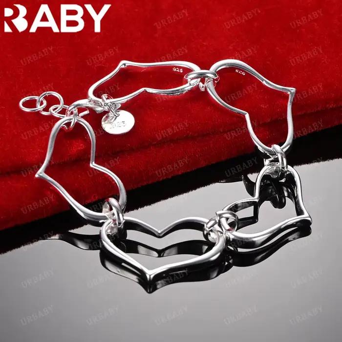 URBABY – Bracelet Design en argent Sterling 925 pour femmes et hommes, bijoux à la mode, breloque Grace Noble, accessoires de mariage