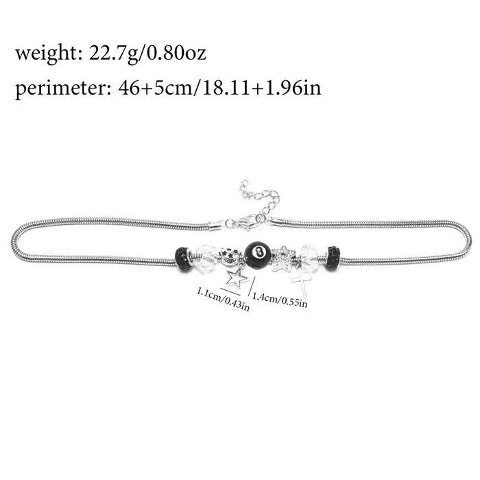 Nouveau noir No.8 boule léopard coeur étoile croix Bracelet collier Unique à la mode doux polyvalent personnalisé bijoux cadeau