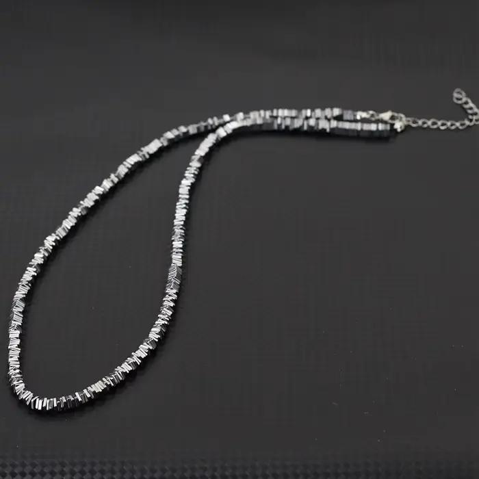 Collier de perles en pierre d'hématite exquise pour hommes