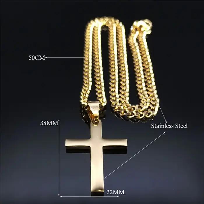 Collier Hip Hop chrétien en acier inoxydable