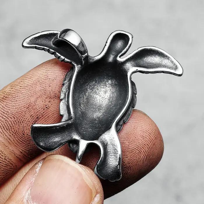 Collier tortue en acier inoxydable 316L style rétro mignon pour homme et femme occasion fête cadeau amical