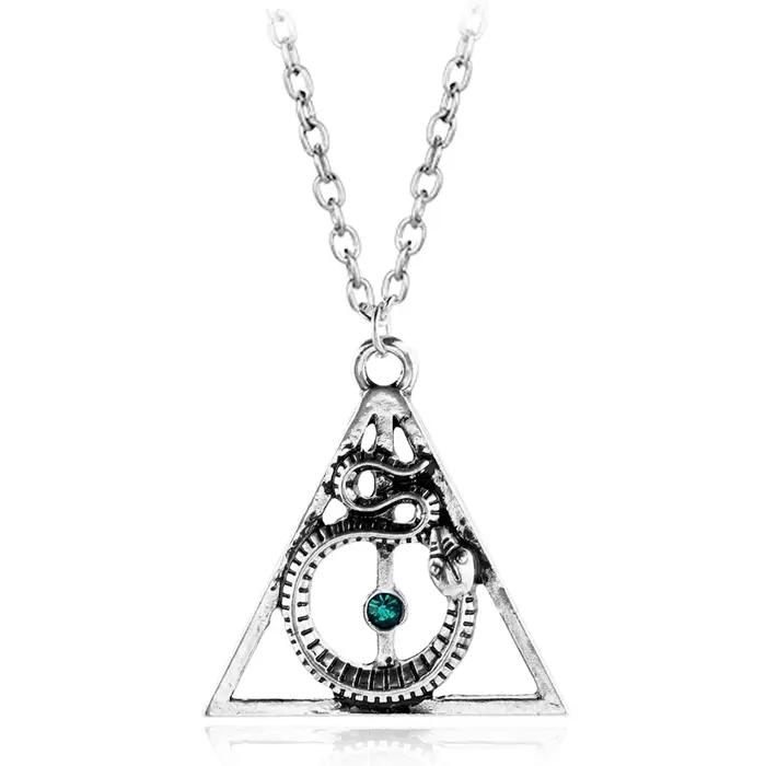 Collier Triangle Ouroboros - Pendentif Serpent Infinity, Cadeau de Bijoux Alchimie pour Hommes et Femmes, Accessoires de Symbole Antiques