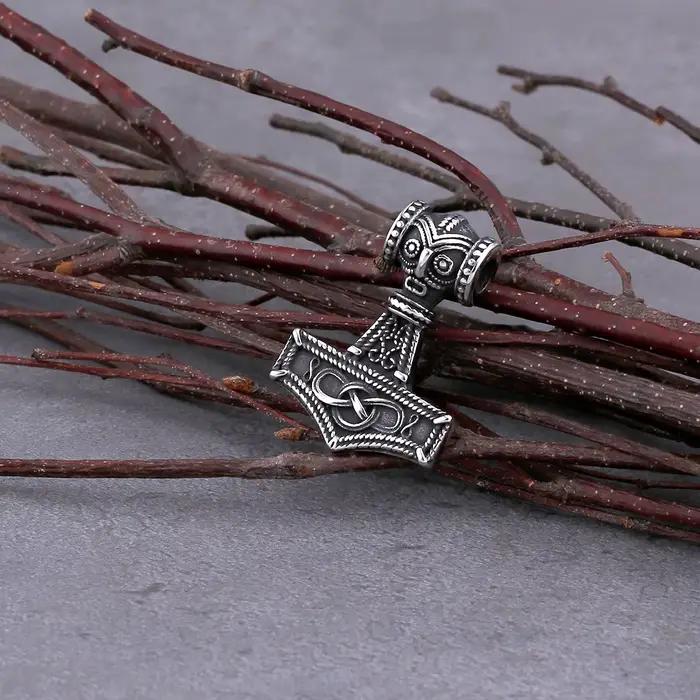 Collier Injecteur Celtique Nordique Vintage pour Homme, Amulette Rune, Pendentif en Acier Inoxydable
