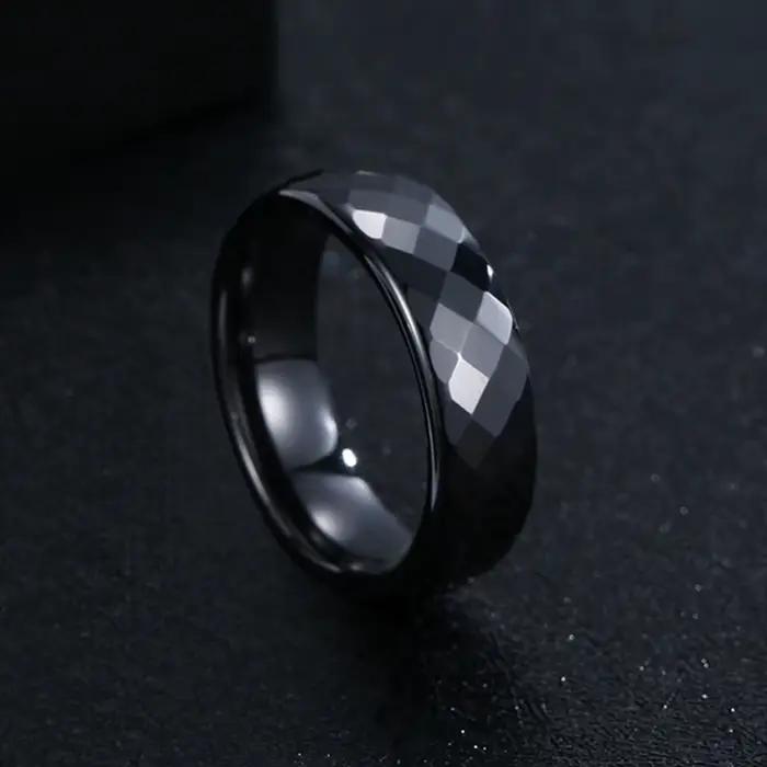 Bague de promesse en céramique 6 mm noir, blanc, bleu, vert pour homme, alliance simple, bague de po