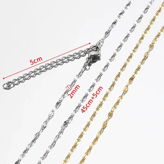Chaînes de perles en acier inoxydable pour bijoux DIY classiques box beaded sequins snake lips chain pour femmes hommes occasions spéciales quotidiennes