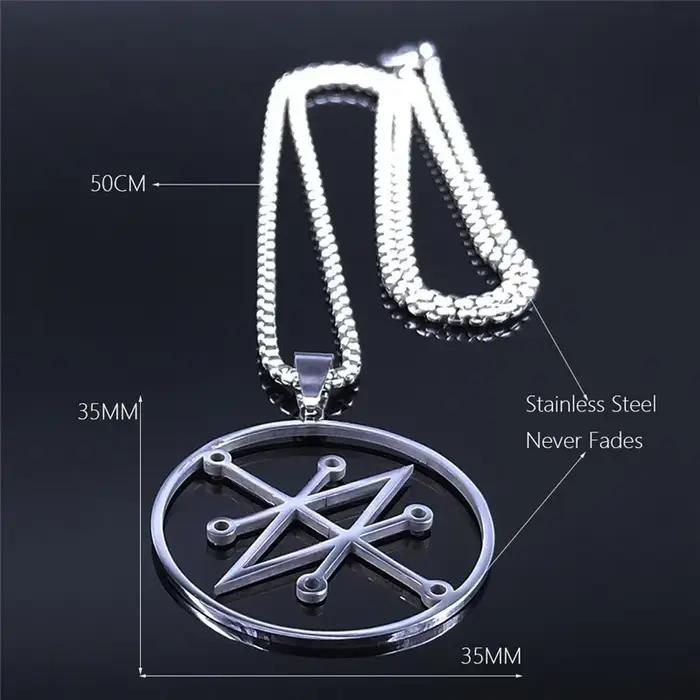 Collier Pendentif Azazel Sigil en Acier Inoxydable pour Hommes et Femmes Occasions Spéciales Fiançailles Mariage Anniversaire