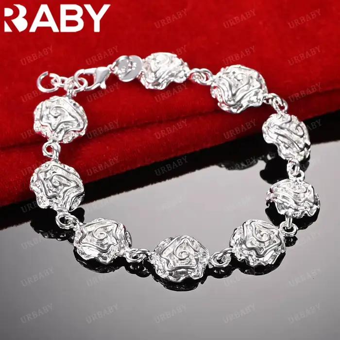 URBABY – Bracelet Design en argent Sterling 925 pour femmes et hommes, bijoux à la mode, breloque Grace Noble, accessoires de mariage