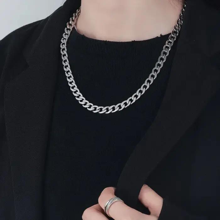 Luxkisskids – Collier Long en acier inoxydable pour homme et femme