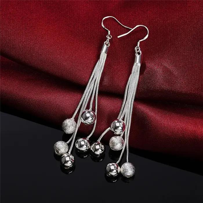 Ensemble de bijoux de créateur en argent sterling 925 avec pampilles et perles