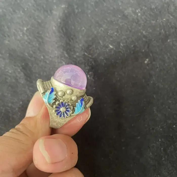 Bague vintage antique incrustée de pierres précieuses
