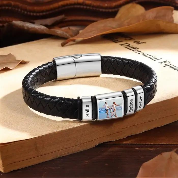 Bracelet photo personnalisé pour hommes
