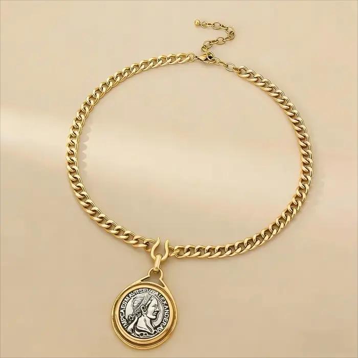 Parure de bijoux vintage avec pièces de monnaie grecques