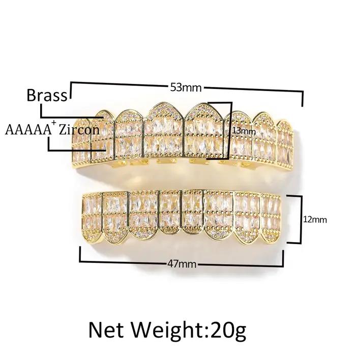 Grills dentaires The Bling King Baguettecz Girllz brillants pour hommes grillz hip hop bijoux de corps zircone cubique occasions spéciales