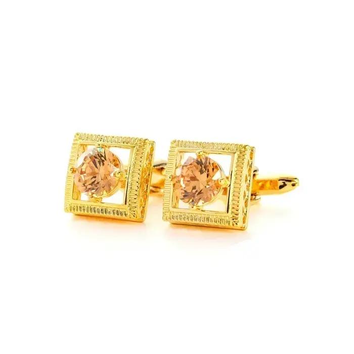 Boutons de manchette en métal plaqué haute qualité pour hommes, carrés élégants, accessoires pour banquets d'affaires et mariages, cadeaux masculins de luxe