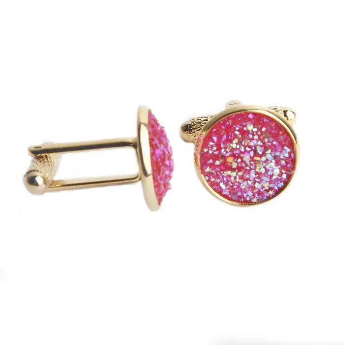 Boutons de manchette CHYVENEE en or sertis de strass élégants pour homme et femme occasions spéciales et tous les jours