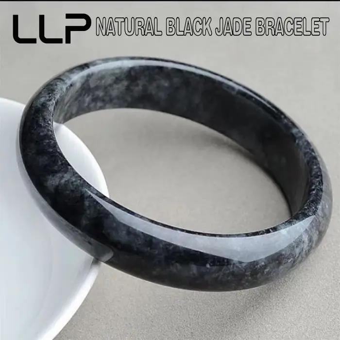 Bracelets en jade cyanotype noir naturel de Chine