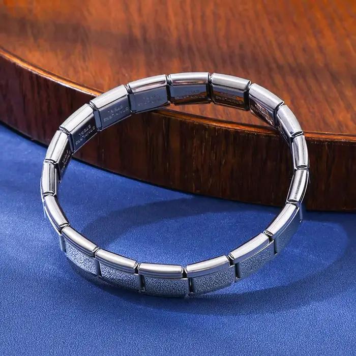 Jardme – Bracelet élastique italien en acier inoxydable pour femmes et hommes