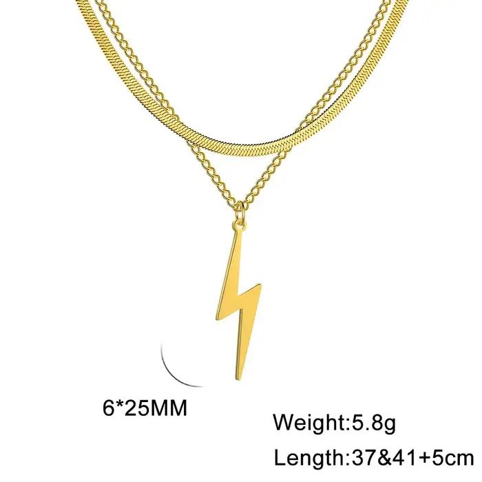 Collier avec pendentif éclair en acier inoxydable pour femmes et hommes occasions spéciales Skyrim