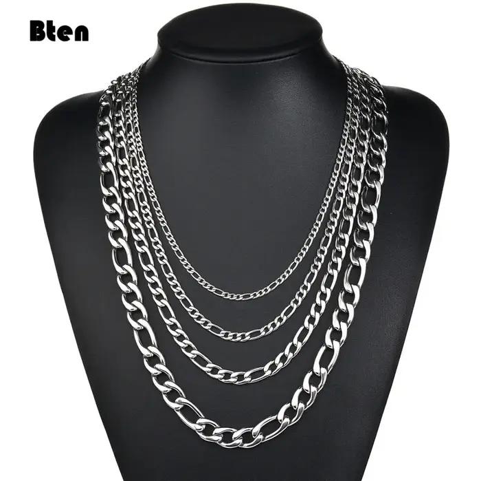 Collier en acier inoxydable BTEN style classique avec pierres géométriques pour homme et femme occasions spéciales