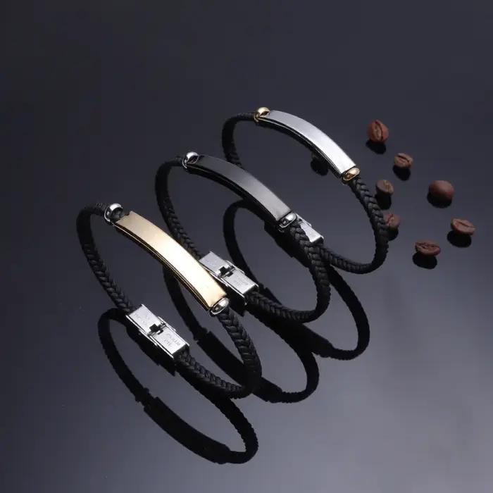 Bracelet en cuir tissé pour hommes
