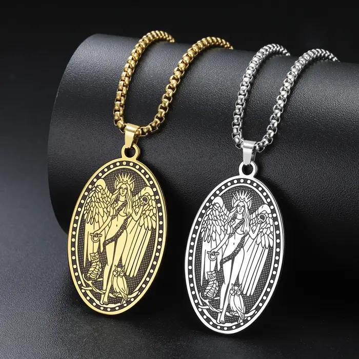 Collier ovale double face avec sigil de Lilith