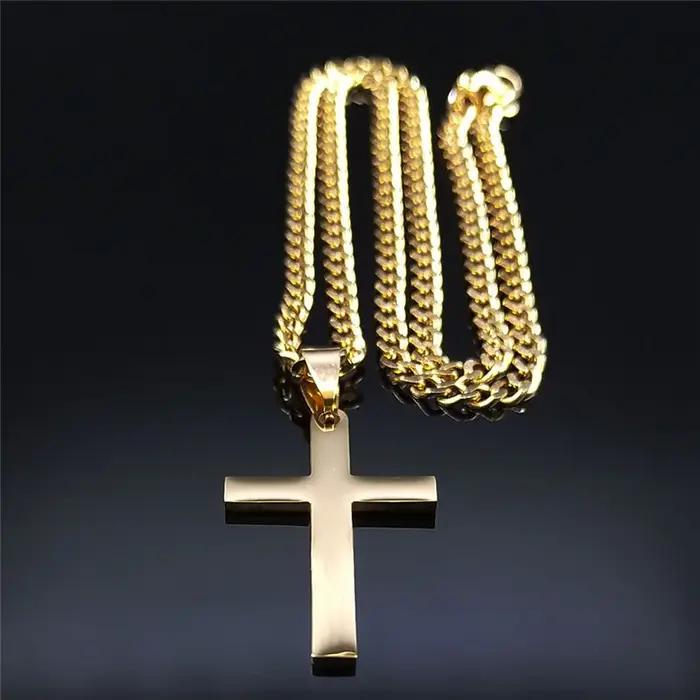 Collier Hip Hop chrétien en acier inoxydable