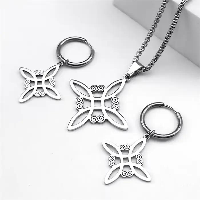 Ensemble de bijoux en acier inoxydable nœud celtique irlandais pour parties et occasions spéciales hiphop rock