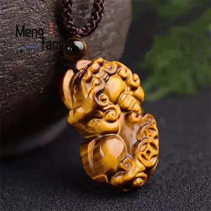 Pendentif Pixiu riche en œil de tigre naturel