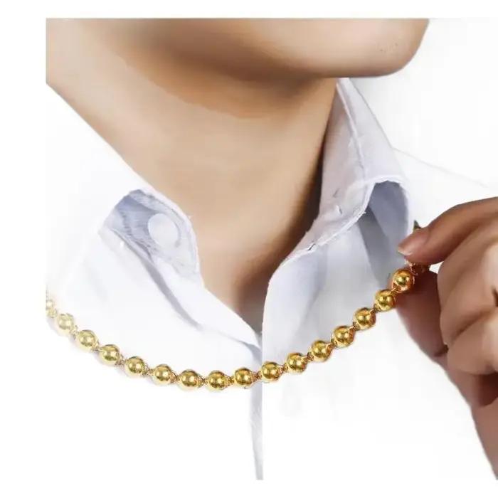 Collier vietnamien en or rose avec perles brillantes pour homme et femme occasions spéciales style de circulation élégant à offrir