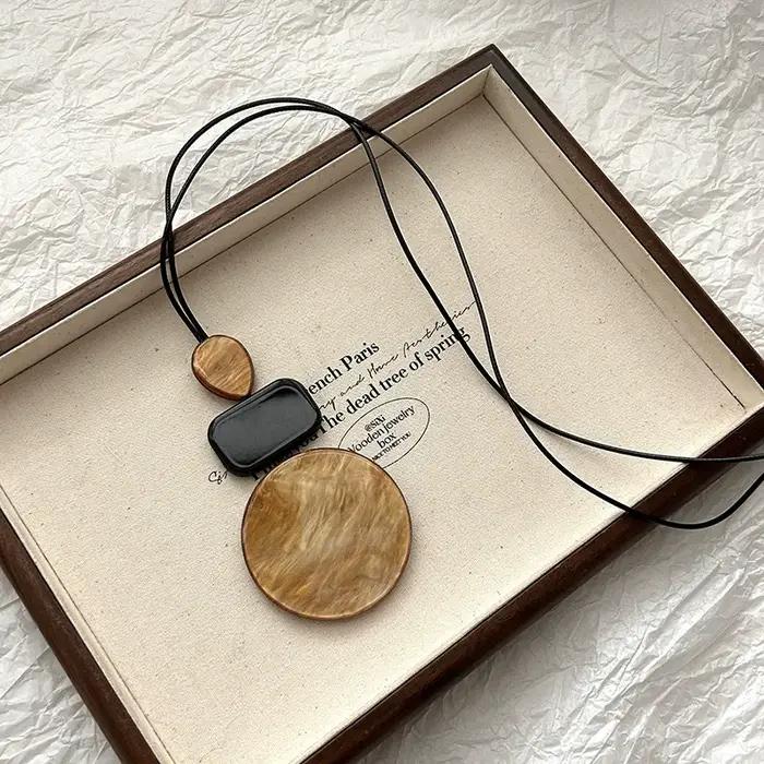 Collier bohème Long avec pendentif géométrique pour femmes, chaîne de pull, accessoire de mode