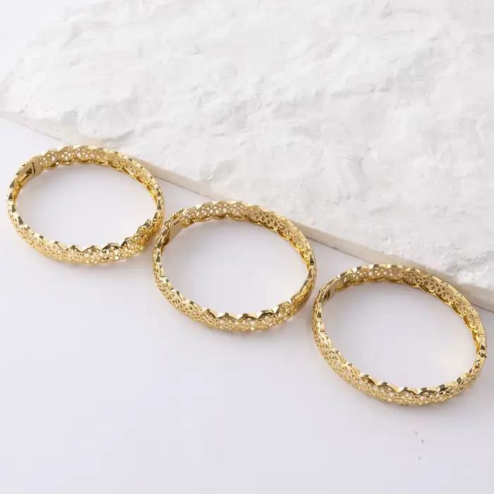 Ensemble de bijoux couleur or 18 carats pour boucles d'oreilles et pendentif, collier, Bracelet, bague, pour fiançailles