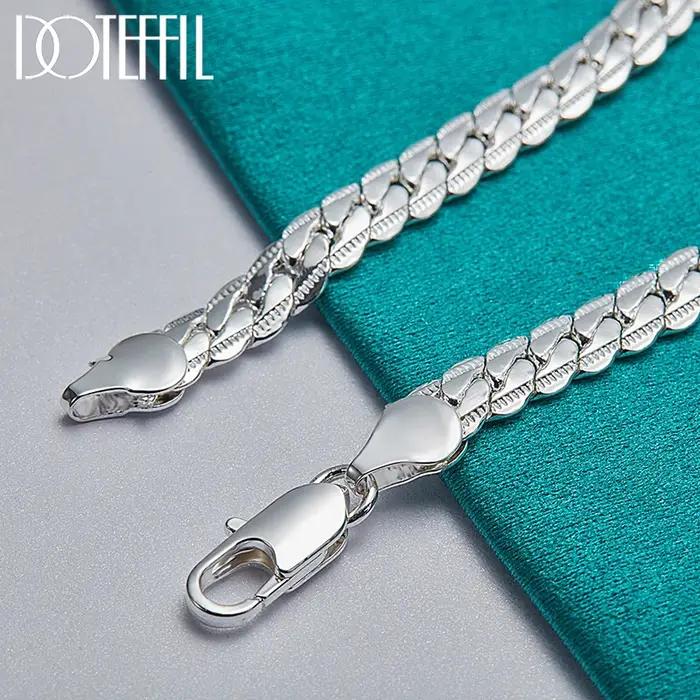 Bracelet en argent sterling 925 avec fermoir mousqueton pour hommes et femmes pour occasions spéciales comme les fiançailles et le mariage