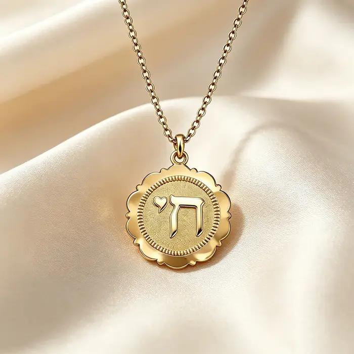 Collier Pendentif Symbole de Vie Chai Hébreu