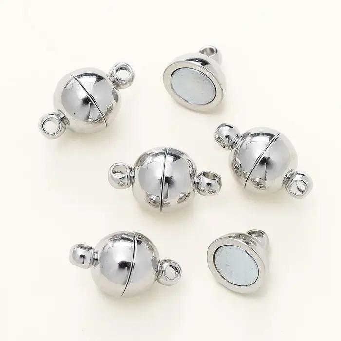 4/6 pièces/paquet 8*14MM 14K/18K plaqué or laiton Bracelet magnétique fermoir perles pour accessoires de fabrication de bijoux à bricoler soi-même faits à la main