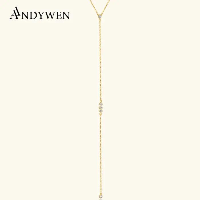 ANDYWEN – collier mi-long en argent Sterling 925