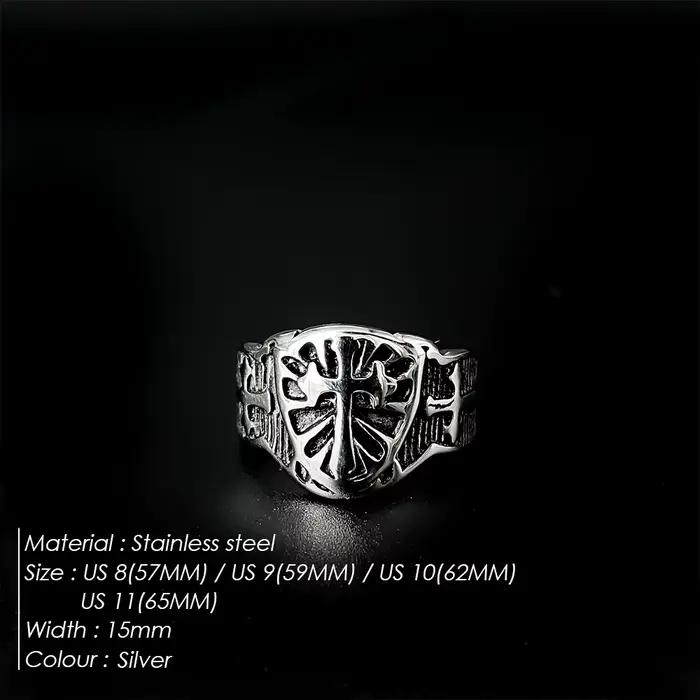 Bague Bouclier des Templiers pour Hommes