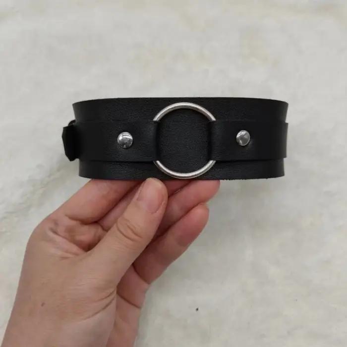 Bracelet en cuir réglable plaqué titane ou zingué noir pour hommes et femmes occasions quotidiennes et festives