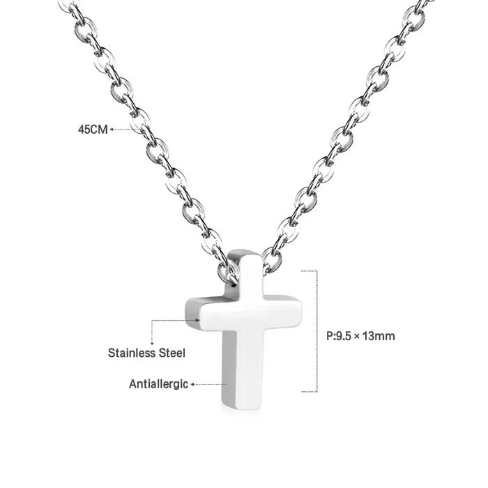 LUXUKISSKIDS acier inoxydable chapelet croix pendentif colliers christianisme bijoux économiseur Col