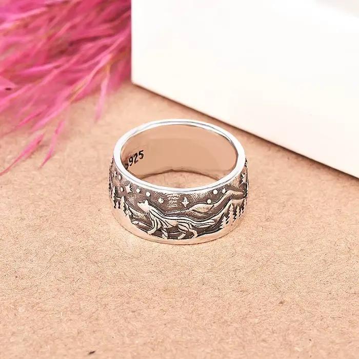 Bague de fiançailles élégante en argent sterling 925 avec zirconium blanc pour homme et femme occasions spéciales comme Saint-Valentin engagement mariage