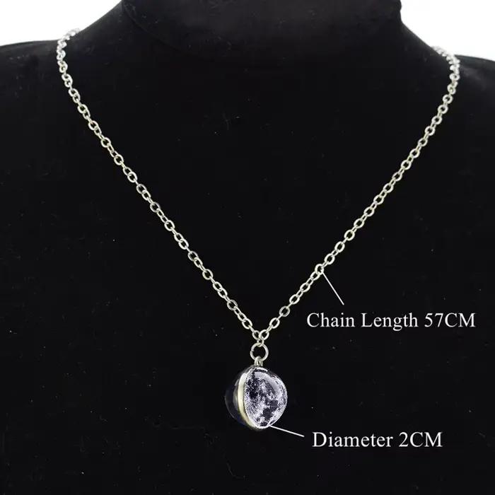 Système solaire planète collier lune terre Júpiter Neptune Mars Venus mercure boule de verre pendentif